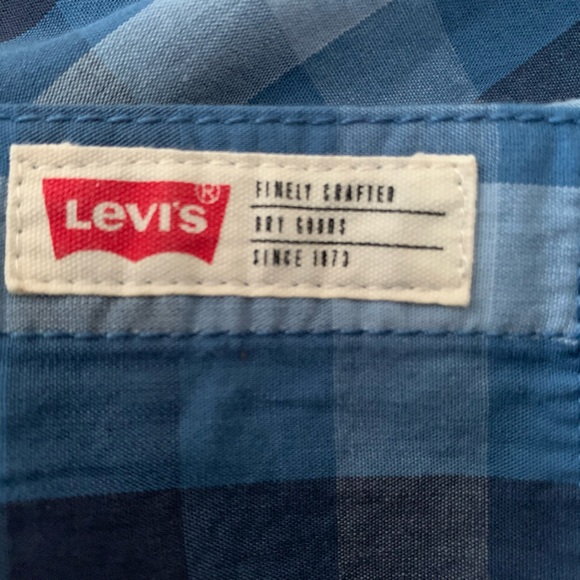 Levi's Boys Plaid Shirt, Size 13-15 (XL), Blue, With Pockets, Blue - Picture 7 of 7